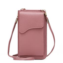 image-Light Purple PU Leather Phone Bag - Korean Style