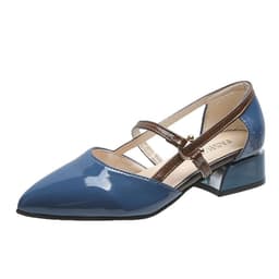 image-Sheng Yuzhe Women's 2023 Blue Patent Strappy Sandals - High-Heeled