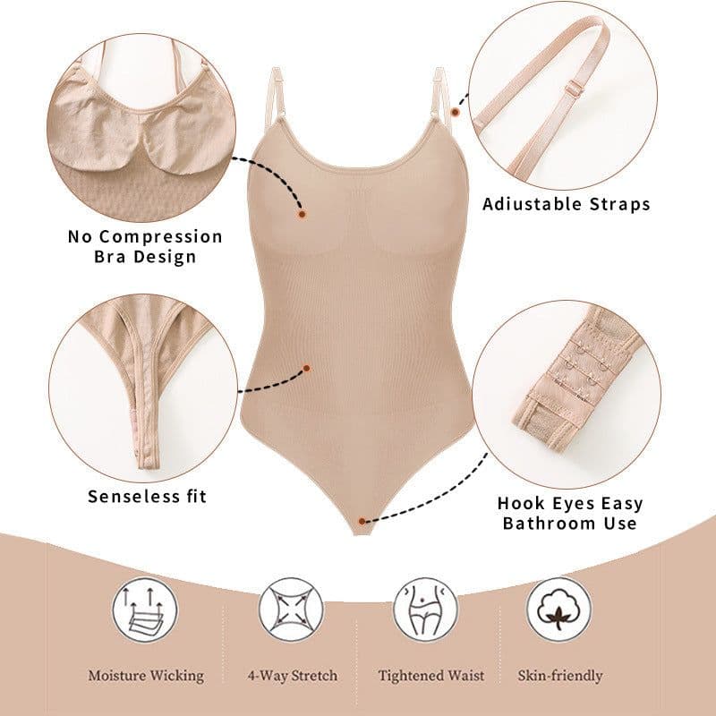 image-Seamless Bodysuit Tummy Control Hip Lift Black S