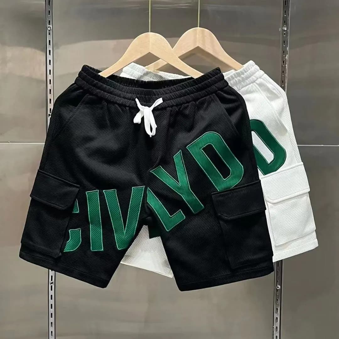 image-Youth Casual Shorts White Cotton Blend