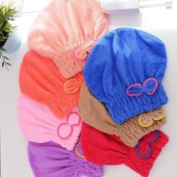 image-Coral Velvet Shower Cap - Purple 25x24cm