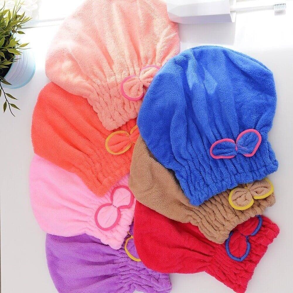 image-Coral Velvet Shower Cap - Purple 25x24cm