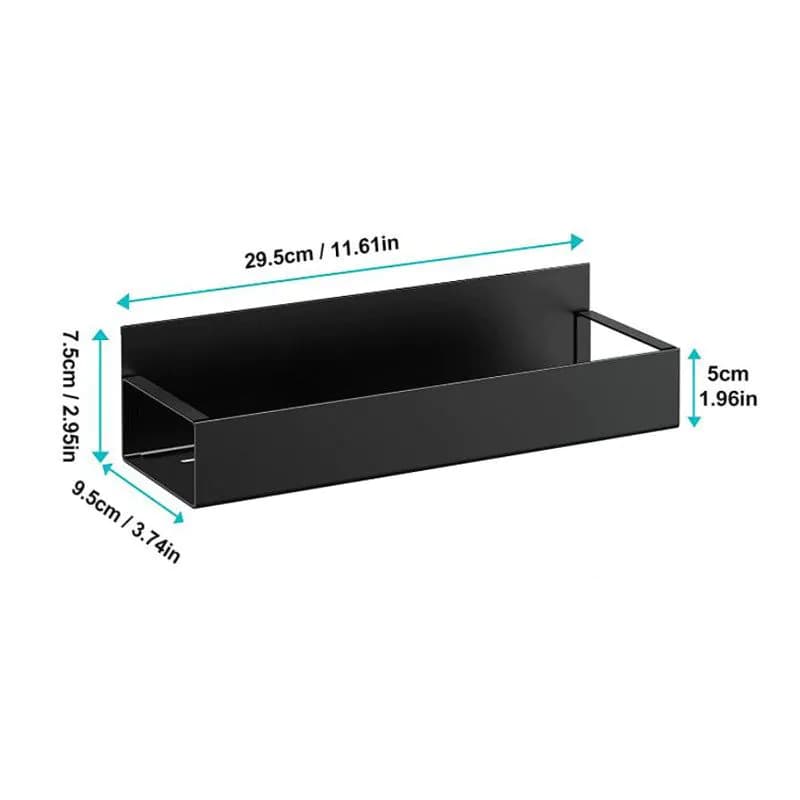 image-Magnetic Refrigerator Storage Rack - Black 4-Tier