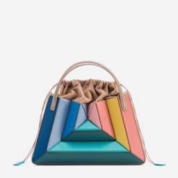 image-Contrast Color Splicing Handbag Women's Drawstring