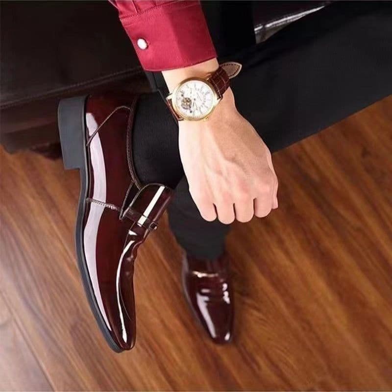 image-Men's Leather Shoes Pointed Toe Business Casual