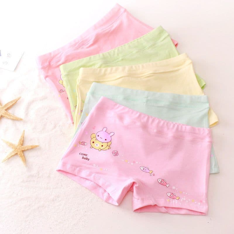 image-Girls Cotton Boxer Shorts For 3 To 8 Years Old Comfort Fit