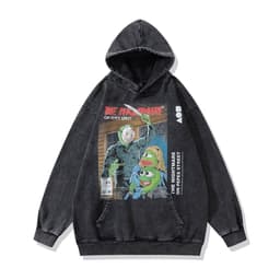 image-Cotton Fleece Hoodie - Kangaroo Pocket Loose Fit XXL