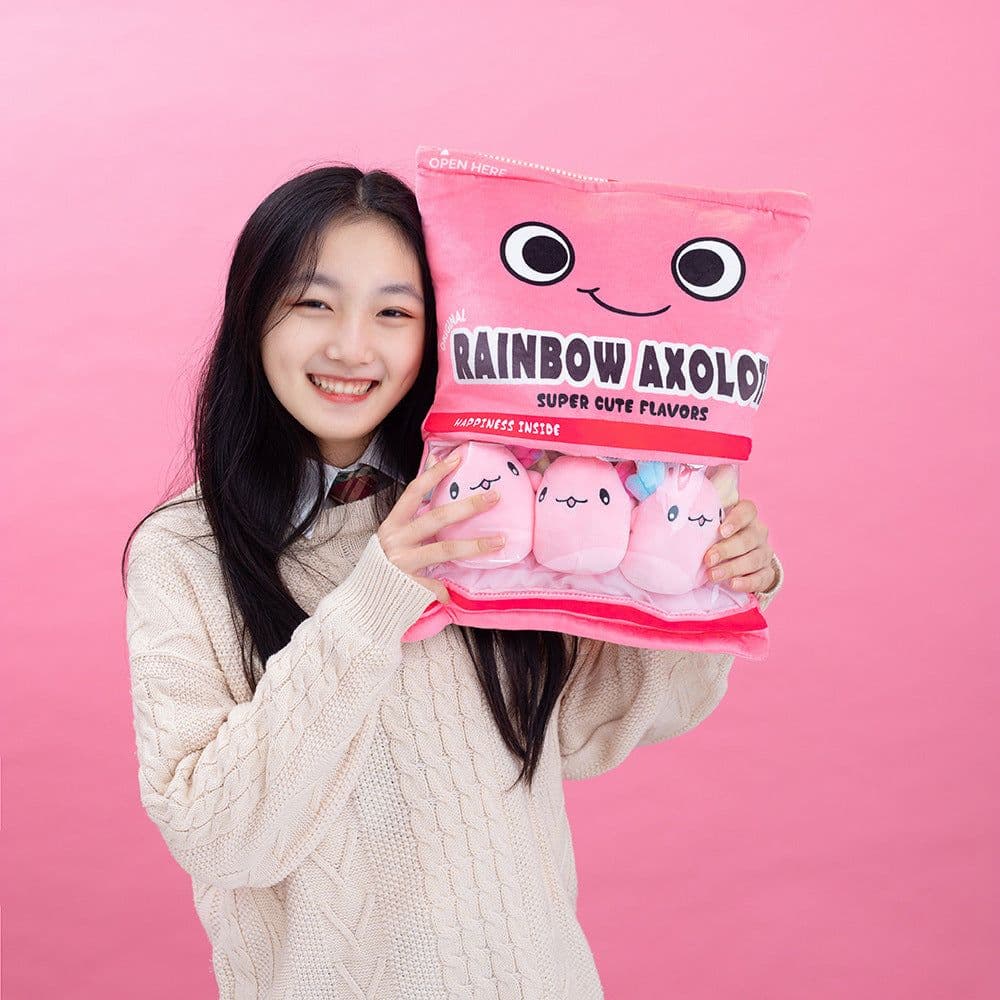 image-Plush Salamander Pillow - Pink Cute Toy Doll