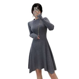 image-Autumn 2022 A-line Knitted Skirt - Women's Slim Fit Long Sleeve (65 characters)