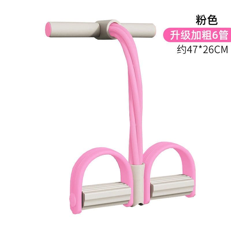 image-4-Tube Yoga Tension Belt - Pink Fitness Abdominal Aid
