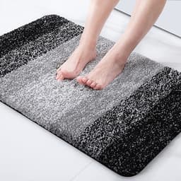 image-Junxi Microfiber Bath Step Mat - 41x61 Non-Slip - Black/Blue/Brown/Gray