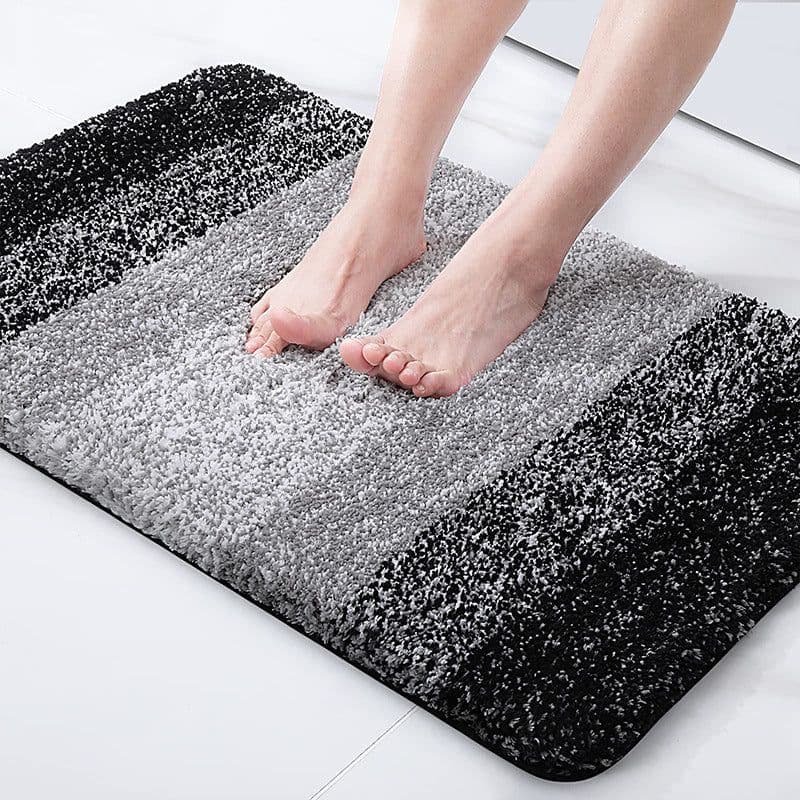 image-Junxi Microfiber Bath Step Mat - 41x61 Non-Slip - Black/Blue/Brown/Gray