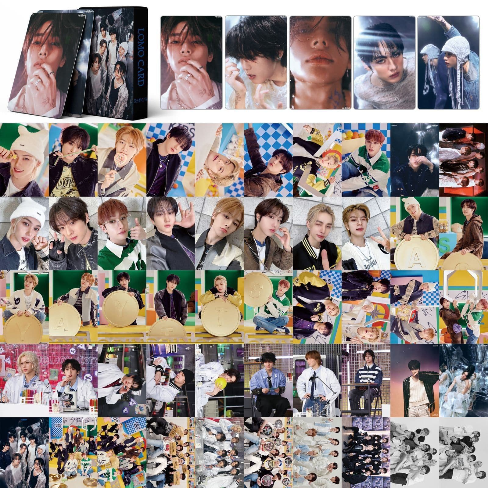 image-SK Stray Kids Album Cards - Bang Chan, Lee Know, Hyunjin