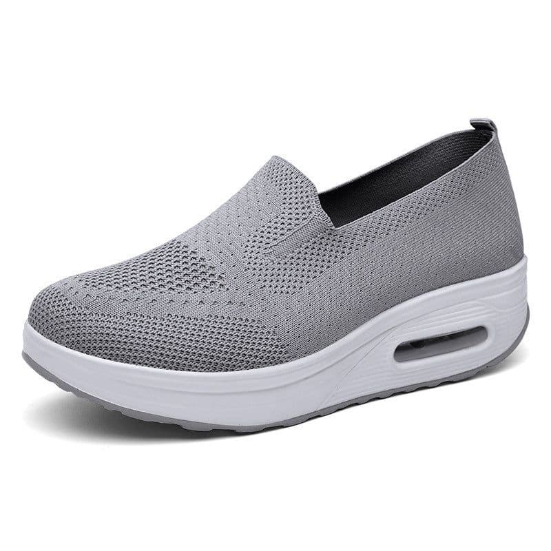 image-Women's Slip-On Woven Walking Shoes - White Flat Heel
