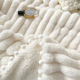 image-Rabbit Plush Throw Blanket - Light Gray Faux Fur, All Seasons 200cmx230cm