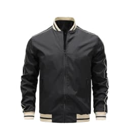 image-Men's new US size large size cross-border loose-fitting fashion jacket autumn and winter casual trend jacket solid color logo can be