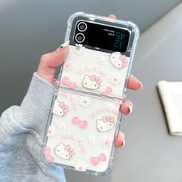 image-Shengpai Cartoon Cat Galaxy Z Flip5 Case - Silica Gel - Multiple Colors