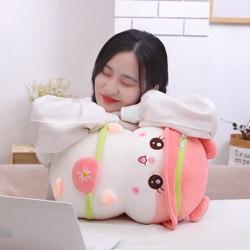 image-Moren Story Pink Hamster Plush Toy - Soft Doll Gift for Kids