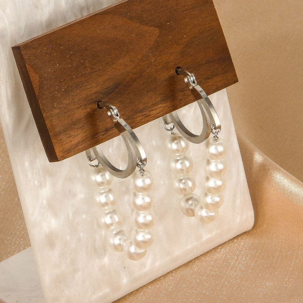 image-Baroque Pearl Earrings - Gold Plated Stainless Steel