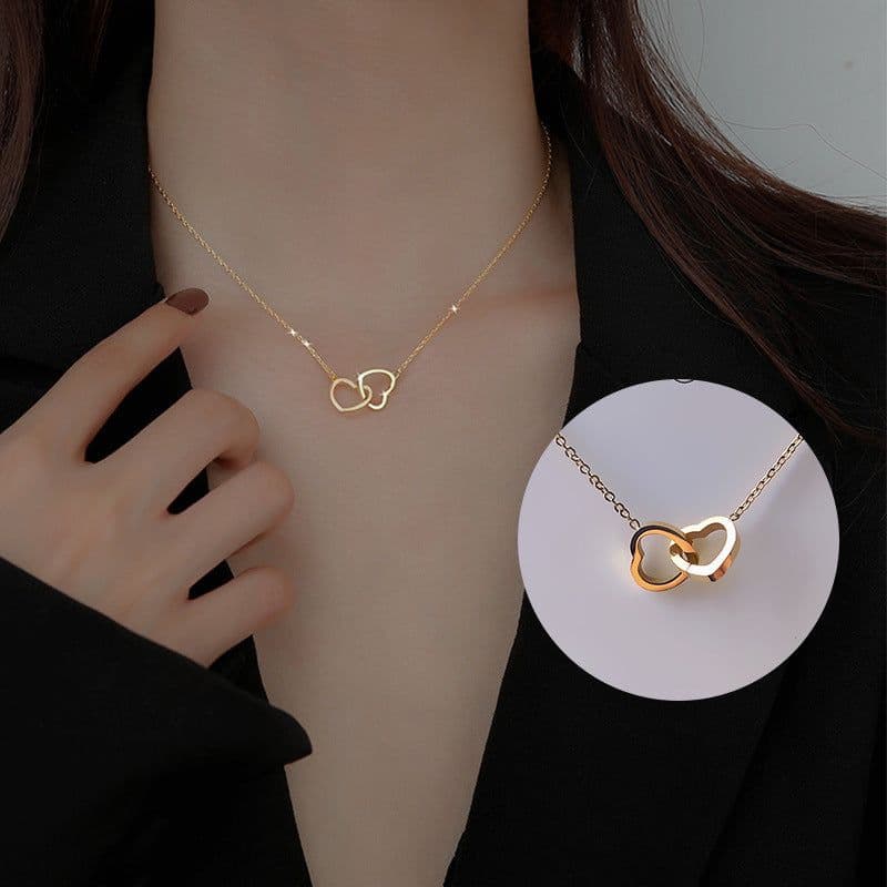 image-Titanium Steel Heart Necklace - Silver 41-50cm