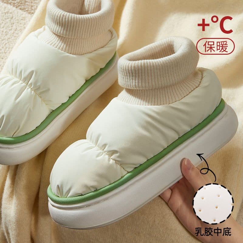 image-Ant Love Color-Blocked Cotton Boots Purple Size 40-41 Keep Warm