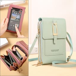 image-Lonnie Mobile Phone Bag H018 - Dark Pink PU Leather