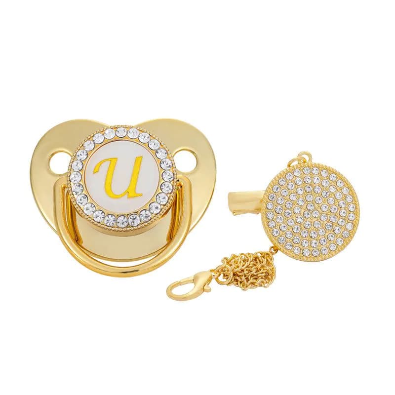 image-Factory direct children's 26-letter gold pacifier weaning artifact baby soothes the mouth