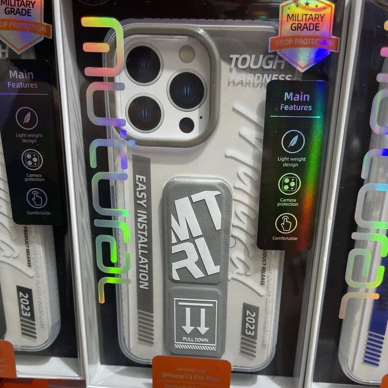 image-Mutural iPhone 15 Pro Case - Red TPU PC Wristband
