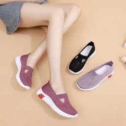 image-Beijing Women's Breathable Mesh Loafers - Pink, Size 41