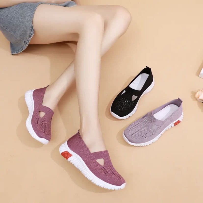 image-Beijing Women's Breathable Mesh Loafers - Pink, Size 41