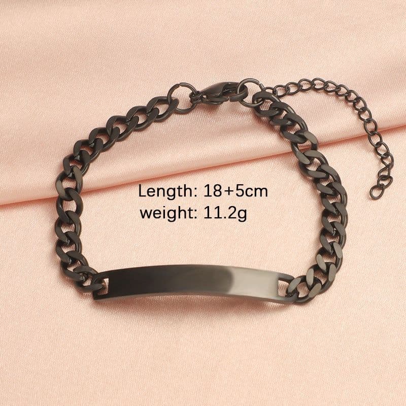 image-RUMNVNTY Stainless Steel Couple Engraving Bracelet