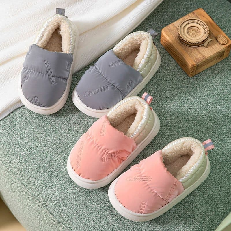 image-Boys' Slippers Cotton Gray 34-35 Toddler Warm