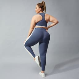 image-Women's Plus Size Yoga Set - Nude Color Block