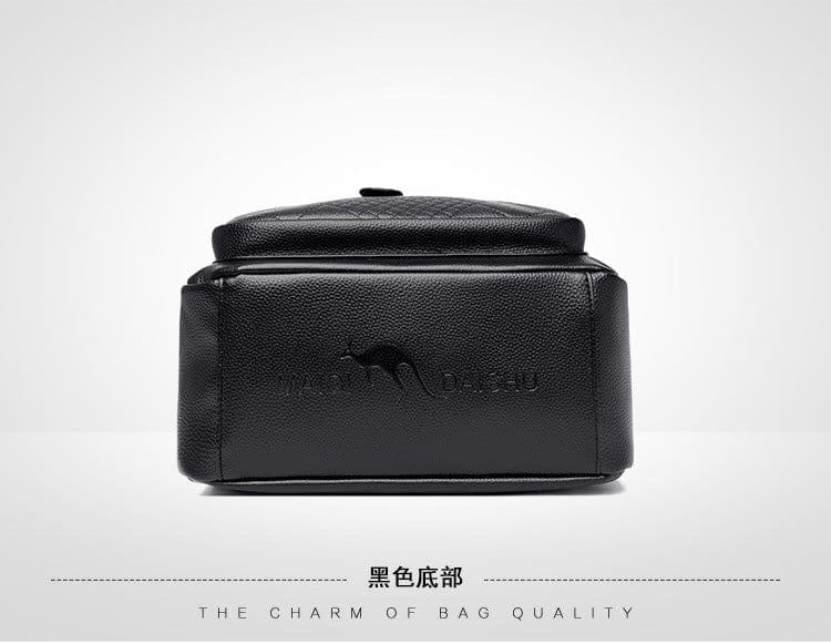 image-Backpack Women's Navy Blue PU Leather 20-35L