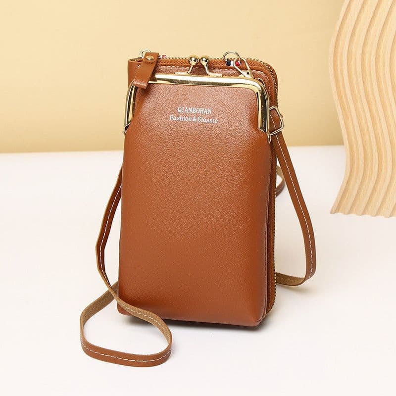 image-Messenger Bag Mobile Phone Bag Ladies Shoulder Bag Candy Color Mini Small Bag Vertical Ladies Clutch Bag Ladies Long Wallet
