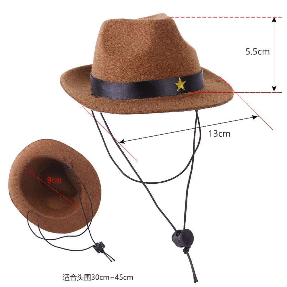 image-Wholesale Pet Cowboy Hat - Pentagram Headgear Funny Design