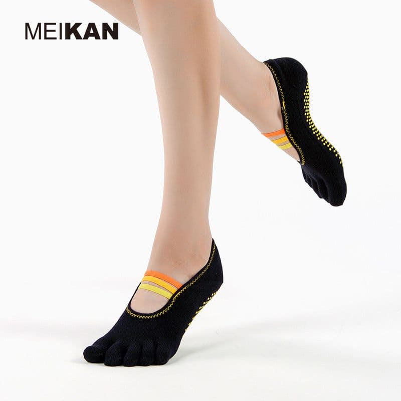 image-Yoga Socks - Colorful Gradient, Non-Slip, Aerobics