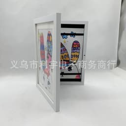 image-Cross-border new Kids Art Frames children's art photo frame wooden oil painting storage box flip photo frame