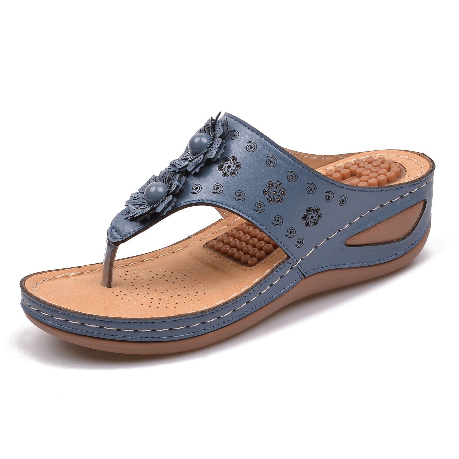 image-NVDIYAYA Flip-Flop Sandals - Pink Wedge Heel
