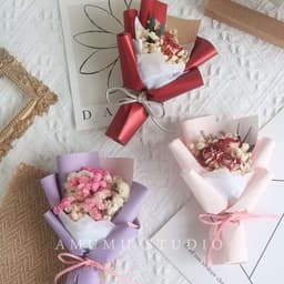 image-Mini Dried Roses Bouquet - Valentine's DIY Decorations 5"