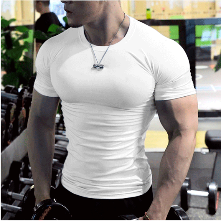 image-Men's Fitness T-Shirt Royal Blue 5XL Quick-Dry