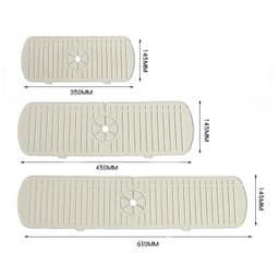 image-Silicone Drain Pad - S/M/L Sizes, Off-White/Gray/Green, Multi-Functional Kitchen Sink