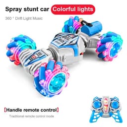 image-Remote Control Stunt Car - White Orange Lights Music