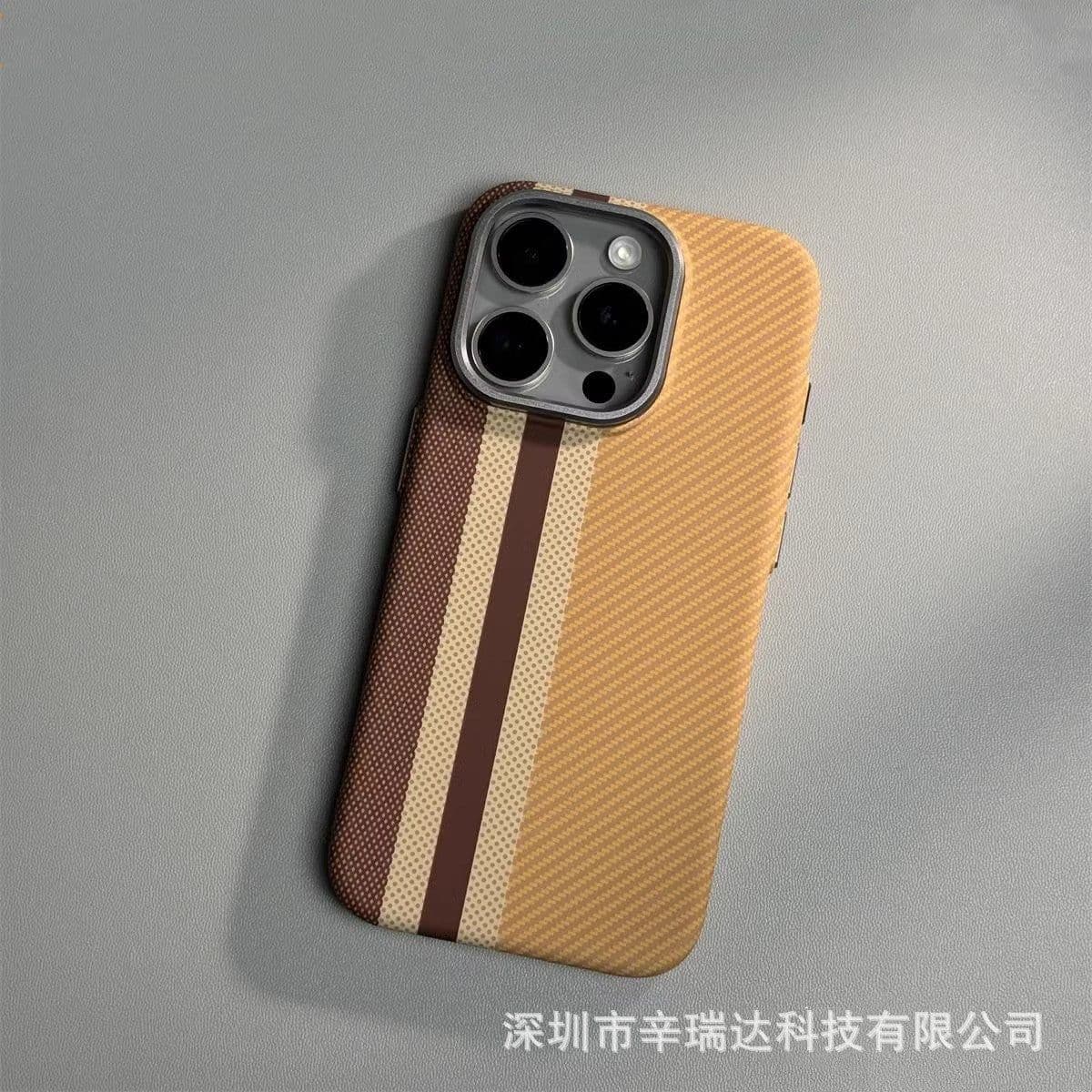 image-Suitable iPhone 15 Pro Max Kevlar Case - Carbon Fiber Pattern