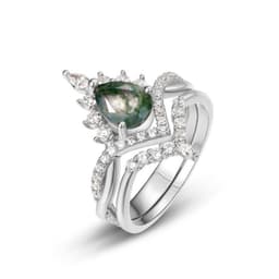 image-Wilson S925 Silver Agate Ring - Size 8 Women