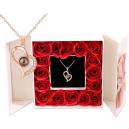 image-BF Heart Pendant Necklace - Rose Gold I Love You