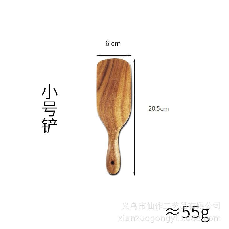 image-Acacia Wood Spatula Set 5-Piece - High Temp