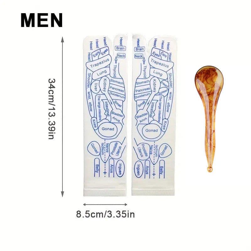 image-Cross-border Warp socks English acupuncture point socks meridian socks Chinese heritage massage socks spot