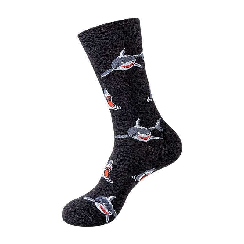 image-Mo Xi Stripe Socks - Mid Tube Cotton Unisex 41-46