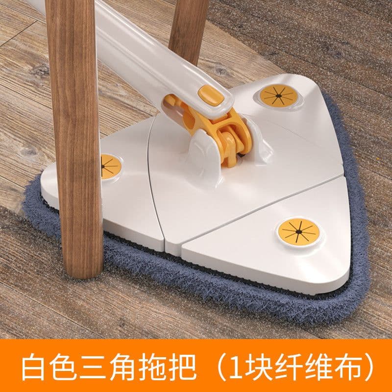 image-Triangular Ceiling Mop - Blue Flat Mop for Wall Tiles, Glass Cleaning